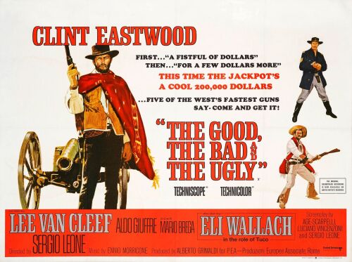 26. British Quad (40" x 30"); Very Fine- on Linen ### THE GOOD, THE BAD AND THE UGLY (1968)