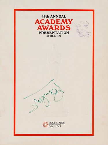 30. Softcover Program (9" x 12") Signed by Paul McCartney and Timothy Bottoms (JSA COA); Very Fine+ ### 46TH ANNUAL ACADEMY AWARDS PRESENTATION (1974)