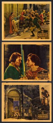 34. Lobby Cards (3) (11" x 14"); Linen Finish; Fine+ ### THE ADVENTURES OF ROBIN HOOD (1938)