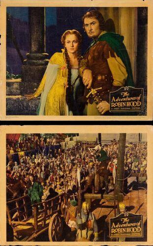 35. Lobby Cards (2) (11" x 14"); Linen Finish; Fine ### THE ADVENTURES OF ROBIN HOOD (1938)