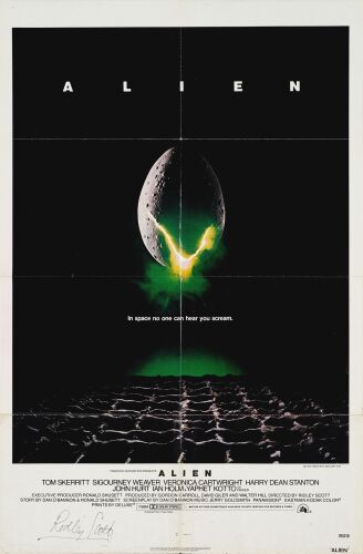 40. One Sheet (27" x 41") Signed by Ridley Scott (JSA COA); Very Fine Folded ### ALIEN (1979)