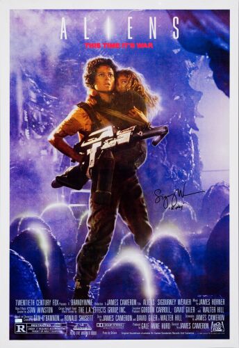 42. Commercial Poster (26.5" x 38.5") Signed by Sigourney Weaver (COA provided; International Style; Near Mint Rolled ### ALIENS (1986)