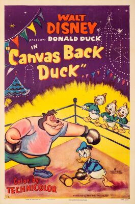 93. One Sheet (27" x 41"); Style A; Very Fine+ on Linen ### DONALD DUCK IN CANVAS BACK DUCK (1953)