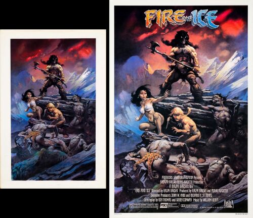 103. Mockup Retouched Color Artwork and One Sheet (20" x 23.5", 27" x 41"); Very Fine+ ### FIRE AND ICE (1983)