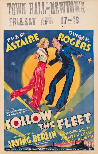 107. Window Card (14" x 22"); Very Fine- ### FOLLOW THE FLEET (1936)