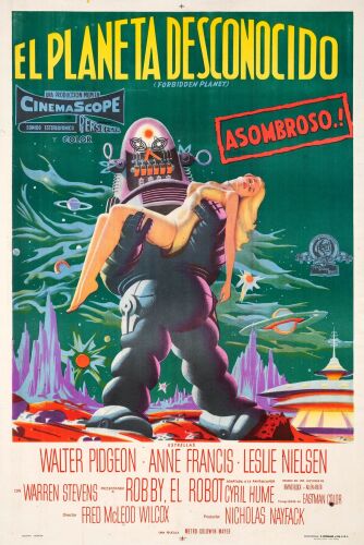 109. Argentinian One Sheet (29" x 43.5"); Very Fine+ on Linen ### FORBIDDEN PLANET (1957)