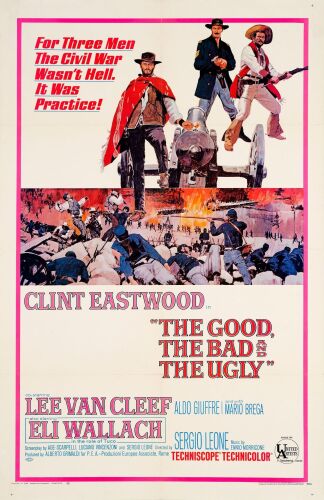 122. One Sheet (27" x 41.5"); Very Fine on Linen ### THE GOOD, THE BAD AND THE UGLY (1968)