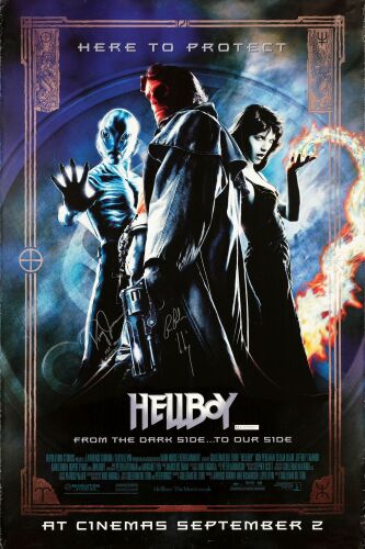 132. British Bus Shelter Poster (47.25" x 70.75") Signed by Ron Perlman and Doug Jones (Grad Authenticated); Double-Sided; Very Fine- Rolled ### HELLBOY (2004)