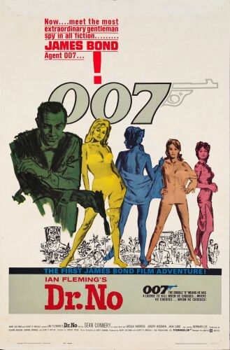 143. One Sheet (27" x 41"); Yellow Smoke Style; Very Fine Folded ### JAMES BOND: DR. NO (1962)