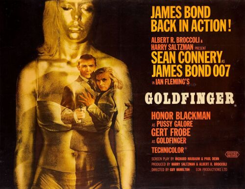 144. Full-Bleed British Quad (39.25" x 30.25"); Country-of-Origin, Style A; Very Fine- on Linen ### JAMES BOND: GOLDFINGER (1964)