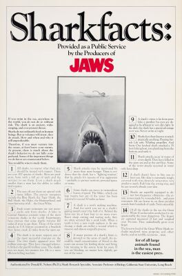 162. One Sheet (27" x 41"); Sharkfacts Style; Very Fine+ Rolled ### JAWS (1975)