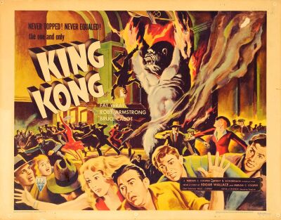171. Half Sheet (22" x 28"); Very Fine- Rolled ### KING KONG (R-1956)
