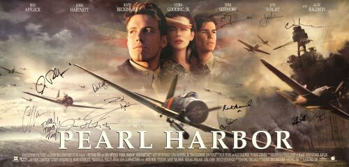 214. Limited Edition Banner Style Poster (60" x 29") Signed by Ben Affleck, Josh Hartnett, Jerry Bruckheimer, Michael Bay, and 6 More (JSA COA); #1980/2000; Near Mint Rolled ### PEARL HARBOR (2001)