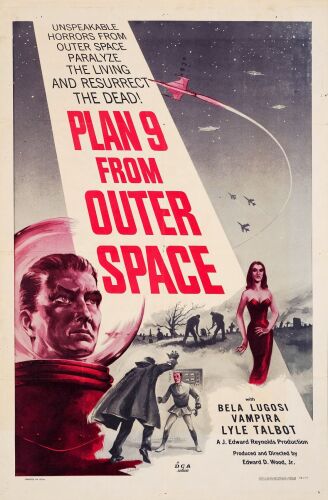 217. One Sheet (27" x 41"); Very Fine+ Folded ### PLAN 9 FROM OUTER SPACE (1957)