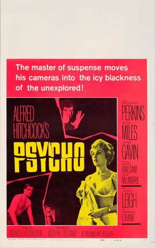 222. Window Card (14" x 22"); Very Fine- on Paper ### PSYCHO (1960)