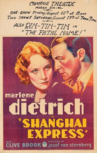 239. Window Card (14" x 22"); Very Fine+ ### SHANGHAI EXPRESS (1932)