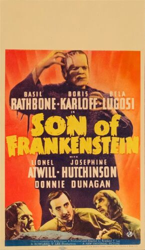 243. Midget Window Card (8" x 14"); Fine+ on Paper ### SON OF FRANKENSTEIN (1939)