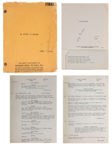 245. Final Script, Vintage Original B&W Single-Weight Gelatin Silver Glossy Photographs (4), Scrapbook Pages (3), and Media Press (1) (8.5" x 11", 8" x 10", 19" x 23") Signed by Lucy Marlow; The Perso ### A STAR IS BORN (1954)