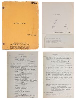 245. Final Script, Vintage Original B&W Single-Weight Gelatin Silver Glossy Photographs (4), Scrapbook Pages (3), and Media Press (1) (8.5" x 11", 8" x 10", 19" x 23") Signed by Lucy Marlow; The Perso ### A STAR IS BORN (1954)