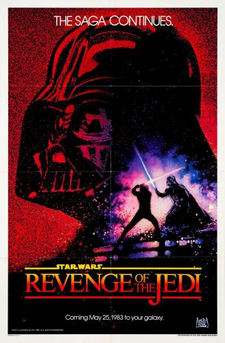 259. One Sheet (27" x 41"); Recalled Dated Advance "Revenge" Style; Near Mint Folded ### STAR WARS: RETURN OF THE JEDI (1983)