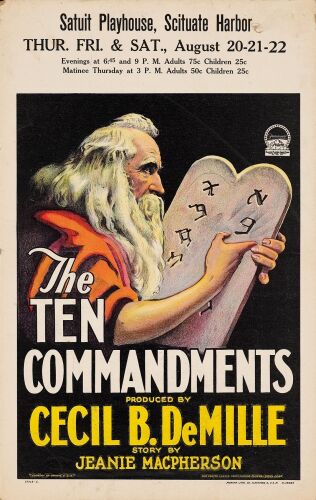 272. Window Card (14" x 22"); Style C, Stone Lithograph; Very Fine ### THE TEN COMMANDMENTS (1923)
