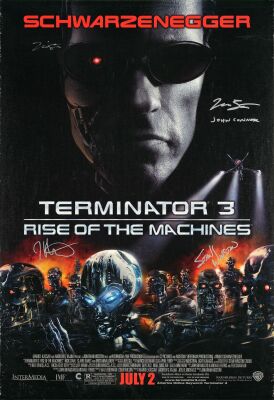 273. One Sheet (27" x 40") Signed by Stan Winston, Nick Stahl and Jonathan Mostow (JSA COA); Fine+ Rolled ### TERMINATOR 3: RISE OF THE MACHINES (2003)