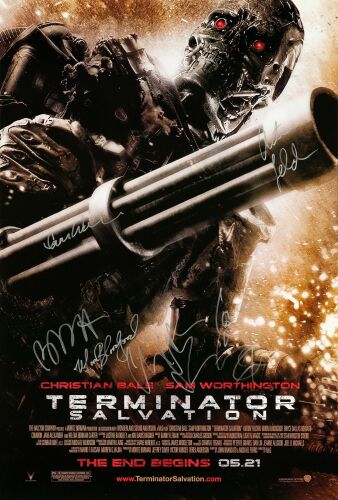 274. One Sheet (27" x 40") Signed by Christian Bale, Sam Worthington, Anton Yelchin, Moon Bloodgood and Bryce Dallas Howard (JSA COA); Double-Sided Advance; Very Fine+ Rolled ### TERMINATOR SALVATION (2009)