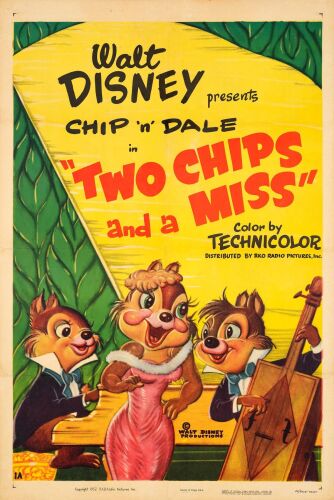 283. One Sheet (27.5" x 41"); Style A; Very Fine+ on Linen ### TWO CHIPS AND A MISS (1952)