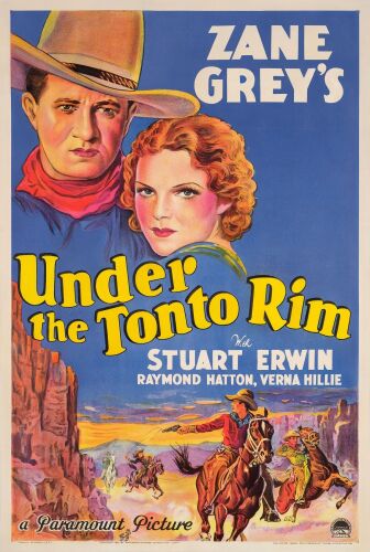 284. One Sheet (28" x 41"); Stone Lithograph; Fine+ on Linen ### UNDER THE TONTO RIM (1933)