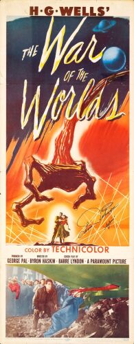 288. Insert (14" x 36") Signed by Ann Robinson (JSA COA); Very Fine Folded ### WAR OF THE WORLDS (1953)
