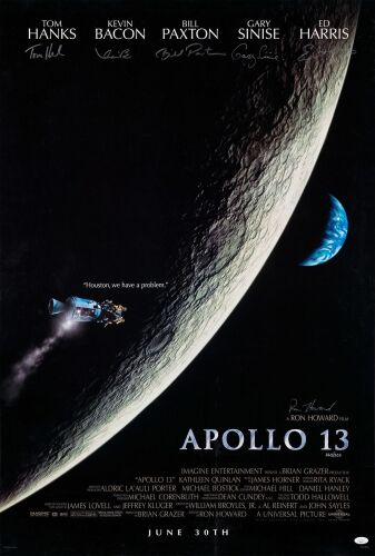52. One Sheet (27" x 40") Signed by Tom Hanks, Kevin Bacon, Bill Paxton, Gary Sinise, Ed Harris, Ron Howard; Advance, Limited Edition #265/500; Very Fine on Linen ### APOLLO 13 (1995)