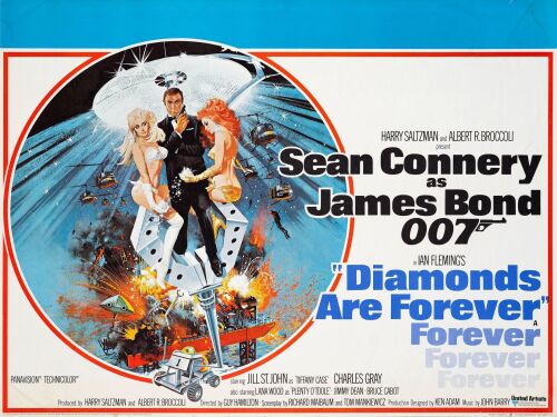 154. British Quad (40" x 30"); Country-of-Origin; Very Fine Rolled ### JAMES BOND: DIAMONDS ARE FOREVER (1971)