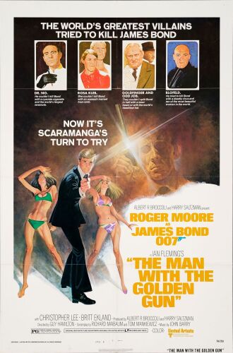 156. One Sheet (27" x 41"); Style B ("Villains"); Near Mint Folded ### JAMES BOND: THE MAN WITH THE GOLDEN GUN (1974)