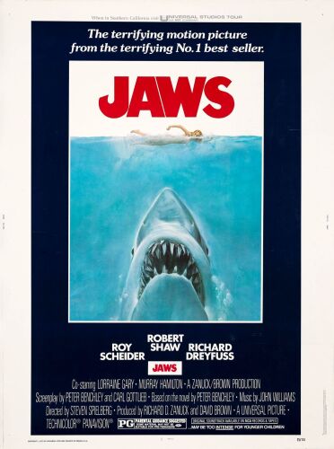 160. 30 x 40; Near Mint Rolled ### JAWS (1975)