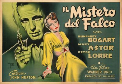 184. First Post-War Italian Release Foglio (39" x 27"); Stone Lithograph; Very Fine on Linen ### THE MALTESE FALCON (1945)