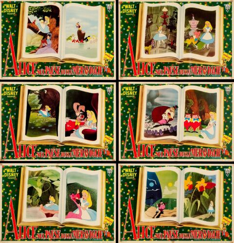 305. Italian Fotobustas (6) With Paper Sleeve (19" x 13"); Very Fine+ ### ALICE IN WONDERLAND (1951)