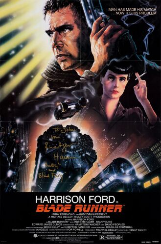 353. One Sheet (27" x 41") Signed by Rutger Hauer (JSA COA); NSS Style; Very Fine+ Folded ### BLADE RUNNER (1982)