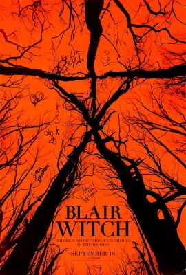 356. Full-Bleed One Sheet (27" x 40") Signed by Adam Wingard, Simon Barrett, James Allen McCune, Brandon Scott, Wes Robinson, Keith Calder and Jessica Calder (JSA COA); Advance; Very Fine+ Rolled ### THE BLAIR WITCH PROJECT (2016)