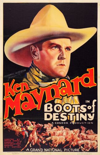 365. One Sheet (25.75" x 39.5"); Very Fine+ on Linen ### BOOTS OF DESTINY (1937)