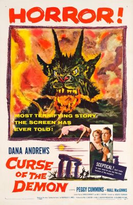 408. One Sheet (27" x 41.5"); Very Fine on Linen ### CURSE OF THE DEMON (1957)