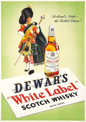 423. Advertising Poster (35.5" x 50"); The Collection of the Late J. Stephen Ryan; Very Fine Rolled ### DEWAR'S WHITE LABEL SCOTCH WHISKY (c.1953)