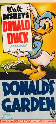 429. Australian Daybill (13" x 30"); Hand Lithograph; Very Fine+ on Linen ### DONALD DUCK IN DONALD'S GARDEN (1942)