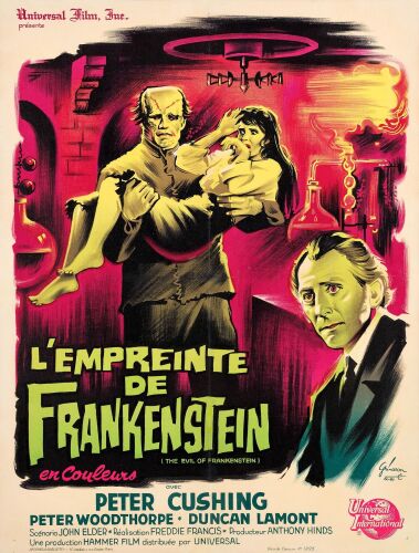 447. French Moyenne (23.75" x 31.5"); Very Fine- on Linen ### THE EVIL OF FRANKENSTEIN (1964)