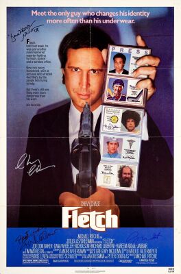 457. One Sheet (27" x 41") Signed by Chevy Chase, Dana Wheeler-Nicholson, Tim Matheson and George Wendt (JSA COA); Very Fine Folded ### FLETCH (1985)