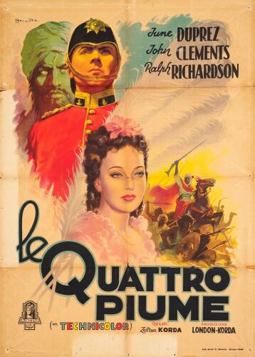 467. Post-War Release Italian Two Fogli (39.5" x 54.5"); Fine+ Folded ### THE FOUR FEATHERS (1946)