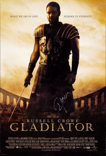 490. Full-Bleed One Sheet (27" x 40") Signed by Russell Crowe (Grad Authenticated); Double-Sided; Very Fine+ Rolled ### GLADIATOR (2000)