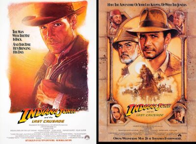 556. One Sheet Posters (2) (27" x 40.5", 27" x 40"); Advance, Style A; Near Mint Rolled ### INDIANA JONES AND THE LAST CRUSADE (1989)