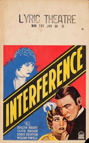 560. Window Card (14" x 22"); Stone Lithograph; Very Fine- ### INTERFERENCE (1928)