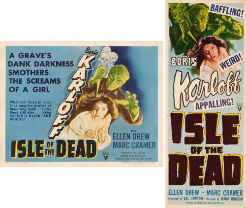 564. Insert and Half Sheet (14" x 36", 22" x 28"); Style A (1); Very Fine- Folded ### ISLE OF THE DEAD (1945)