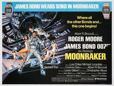 594. Full-Bleed British Quad (40" x 30"); Country-of-Origin, Seiko Style; Very Fine+ on Linen ### JAMES BOND: MOONRAKER (1979)